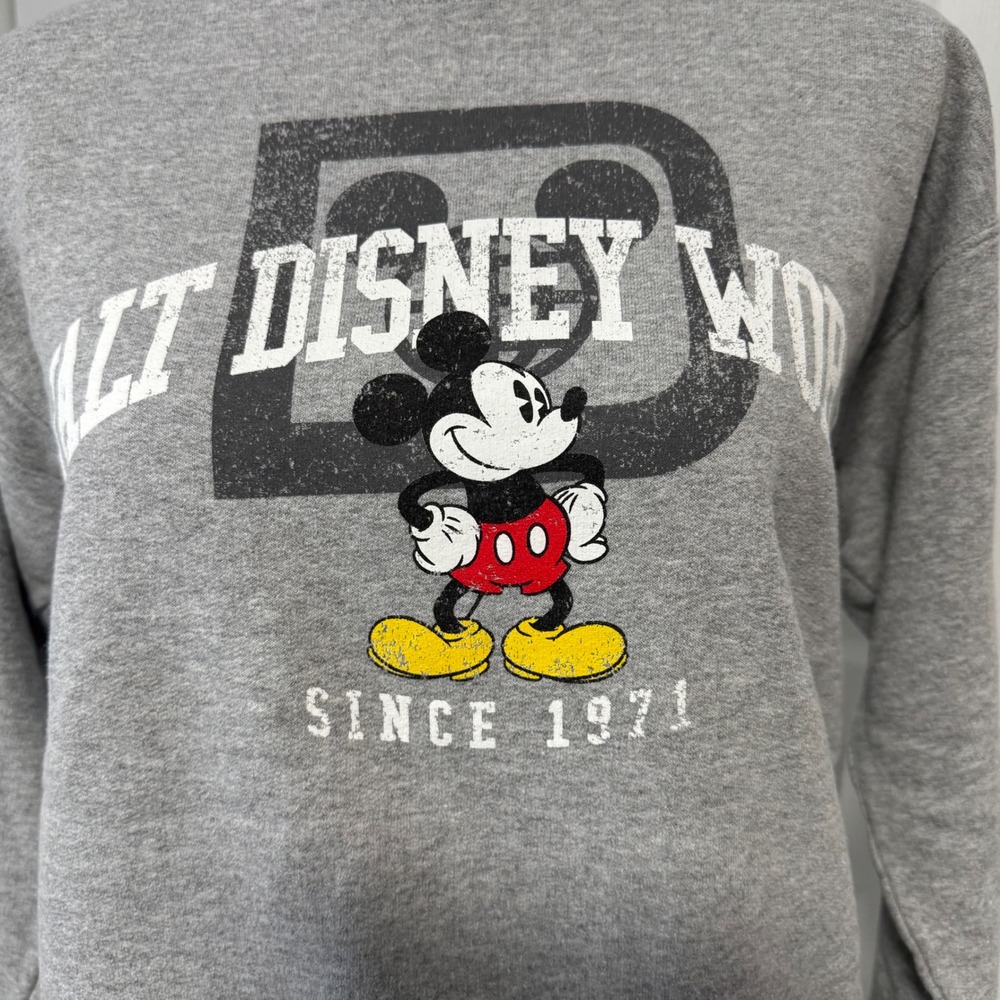 Disney Parks Walt Disney World Mickey Mouse Gray Sweatshirt Small